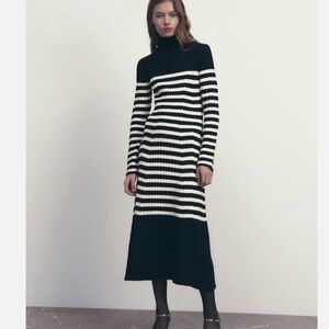 ZARA wool striped dress